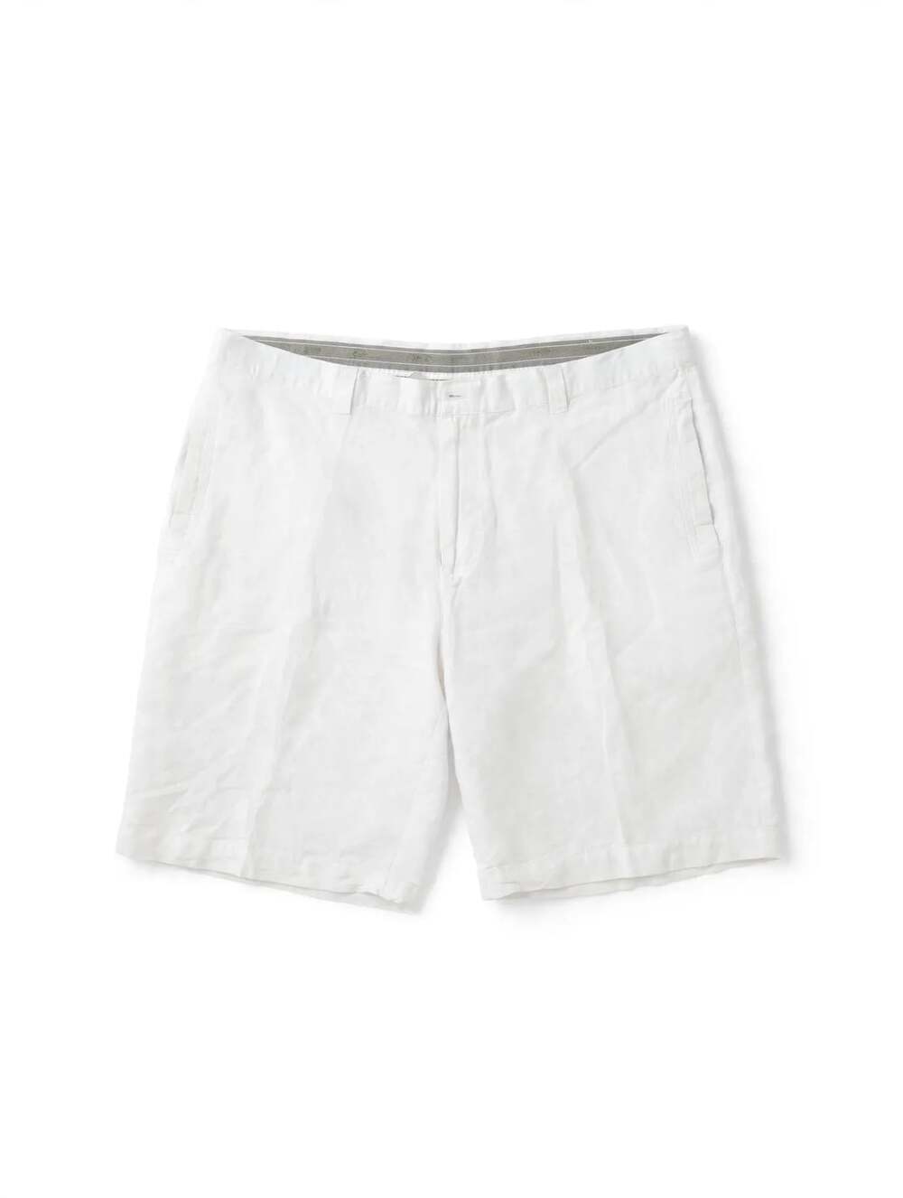 Bohio Men's White Linen-Cotton Blend Flat Front Shorts Size 40 - Picture 1 of 7